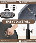 Installation steps for Heavy Duty Round Umbrella Base With 24.2 Pound Weight And 17.72 Inch Diameter Resin Outdoor Stand.