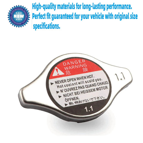 Radiator Cap Replacement For Honda And Acura Cars Replaces 19045-RAA-003 And 19045-PAA-A01 with warning label visible