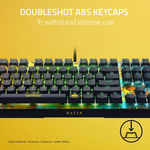 Next Level Gaming Setup Essential With Hella Tactile Green Mechanical Switches Featuring Officially Licensed Pokemon Graphics, showcasing doubleshot ABS keycaps.