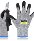 Level 5 Cut Resistant Work Gloves With 3D Comfort Stretch Fit Power Grip Touch Screen Ready Ultra Thin Pro Grade Durable Gray