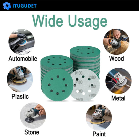 Ditch cheap discs and grab these 50 pc 5-inch sanding discs with 8 holes for versatile sanding on various materials.