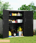 Outdoor Vertical Storage Shed 57 Cu Ft Waterproof Resin Cabinet For Garden Patio Backyard Lockable And Weather Resistant