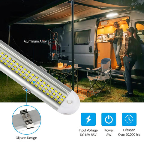 Super Bright 12V LED Interior Light Bar Kit 4 Pack For Trailers RVs Vans Trucks Boats And Campers, 1500 Lumens, 8W, 5000K