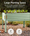 Galvanized Raised Garden Bed 48 By 24 By 30 Inches, Elevated Metal Planter Box For Backyard Patio Or Balcony, Sage Green finish