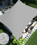 10x13 Ft Waterproof Sun Shade Sail Rectangle Canopy Cover With UV Protection For Outdoor Patio Pergola, light gray view