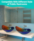 Tempered Glass Vessel Sink Waterdrop Shape For Above Counter Vanity With Wow Worthy Gradient Colors And Wave Texture