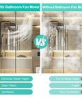Comparison of a bathroom with and without Replacement Bathroom Fan Motor Assembly For NuTone 763RLN 763RL 769RL Series Exhaust Fans