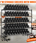 Beefy 5 Tier Rolling Wire Shelving Unit On Wheels 36 Inch Wide By 14 Inch Deep By 73 Inch High adjustable metal rack with weights