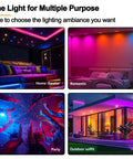Recessed Lighting 4 Inch RGBCW Color Changing 12W LED Downlights with Junction Box,1080Lumens Canless LED Recessed Ceiling Lights Dimmable by Remote Control showing home theater, romantic, party, and outdoor lighting setups.