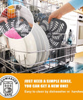 Air Fryer Grill Pan Replacement Tray for Chefman TurboTouch Easy View 8 Qt in a dishwasher, showcasing nonstick surface and rubber bumpers