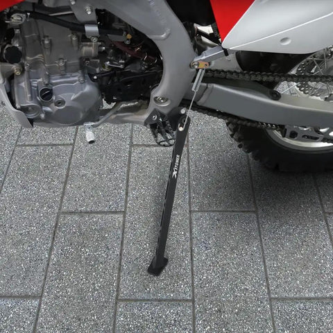 Aluminum Dirt Bike Kickstand For CRF250R CRF450X CRF450R CR125 CR250 Motorcycles Lightweight Rust Resistant Side Stand installed on CRF bike
