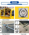 Top Tier Stainless Steel Food Trailer A Solid 16 Foot Yellow Mobile Kitchen built tough showing sales window and power connector.