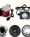 Premium 115V Hot Water Pressure Booster Pump ThreeSpeed Stainless Steel Circulator with attached timer for easy control.