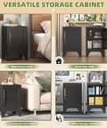Tough As Nails Cold Rolled Steel Locker Nightstand With Secure Key Lock And Heavy Duty Build For Bedroom Dorm Room Storage Or Home Office Organization Table in black steel.