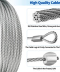 Heavy Duty 8 Ft 6 In Garage Door Cables For 7 Ft Doors, Torsion Spring Replacement Drums, Wires And Bottom Brackets Upgrade Kit