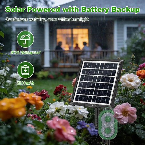 Solar Drip Irrigation System For Gardens And Balconies With 50 Feet Of Tubing Auto Watering Kit Supports Up To Fifteen Pots