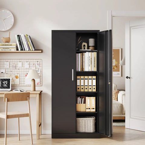 Heavy Duty Metal Storage Cabinet With Locking Doors 71 Inch Tall Steel Locker Organizer Featuring Adjustable Shelves For Garage Shop Or Office Durable As Nails And Straight Bulletproof Build