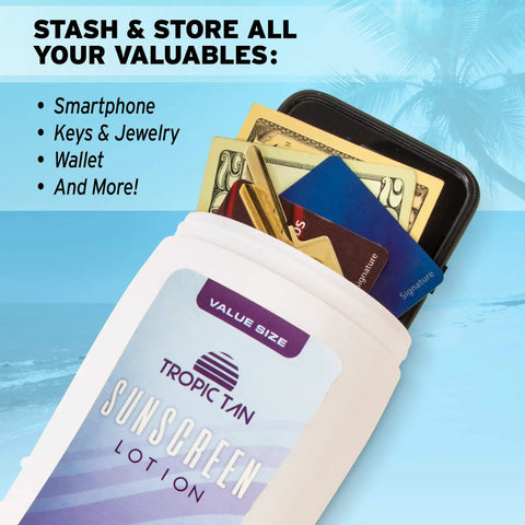 Two Pack Sunscreen Diversion Safe Bottles Hide Valuables Look Like Real Sunscreen With Removable Cap Hollow Inside Store