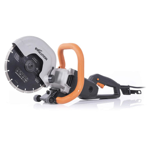 R230DCT 9 Inch Concrete Saw With 15A Motor No Gas Beats The Grinder Hands Down Ergonomic Lightweight Design With Wheeled Skid Plate For Easy Precise Cutting Diamond Masonry Blade Included