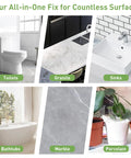 Image of various home surfaces including toilets, granite countertops, sinks, bathtubs, marble, and porcelain before repair.