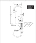Calorah One Handle Hot Water Dispenser Faucet, 10 Inch, Polished Chrome specification sheet, instant near boiling water.