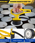 Magnetic Pickup Tool With Quick Release on metal sheets, ergonomic handle, neodymium magnet, heavy duty lifting