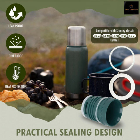 2 Pack Replacement Gaskets For Classic Vacuum Insulated Wide Mouth Bottles - BPA Free Silicone Seals on outdoor table
