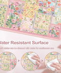 Pink Floral XXL Desk Pad For Keyboard And Mouse Extended 35.4 By 15.7 Inches Anti Slip Big Mouse Pad With Stitched Edges