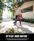 Person using Cordless Leaf Blower With Battery And Charger V20 For Quick Yard Cleanup Up To 110 MPH Air Speed Lightweight Handheld Electric Blower With Brushless Motor 5.0Ah Battery Fast Charge Quiet Operation No Gas on driveway