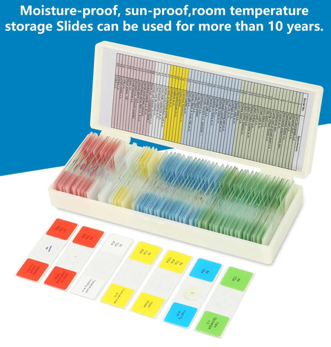 60 Lab Grade Prepared Microscope Slides With Animal Plant Microbe Tissue Specimens For Homeschool And Classroom STEM Biology Kit