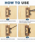 Instructions for installing Six Piece Surface Mount Butterfly Hinges Hella Sturdy Solid Iron Build Killer Bronze Vibe on wooden doors.