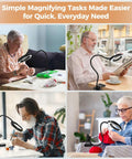 People using USB Clip On Handy Magnifier Lamp With 3.2 Inch Lens And 62 High CRI LEDs 10X Magnification for close tasks