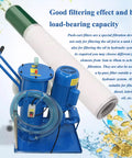 Portable Hydraulic Oil Filter Cart With 3 Micron Precision Filtration And Single Cylinder Purification System Killing Grit Fast With A Slick Pressure Gauge 2M Flexible PVC Hose And 220V Setup with blue motor and filtration tank.