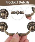 Close-up of Vintage Drop Bail Bronze Drawer Pulls 3.5 Inch Center Hole 2 Pack Cabinet Handles for Dressers, Cupboards, Wardrobes