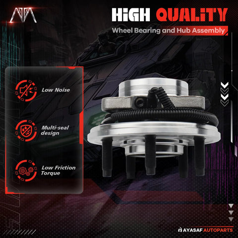 2 Pack Front Wheel Hub Bearing Assemblies With ABS Sensor Exact Fit For 2002 Through 2005 Ford Explorer RWD And 2003 Through 2005 Lincoln Aviator And 2002 Through 2005 Mercury Mountaineer 5 Lug, featuring high-quality construction.