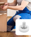 Person installing cabinet using Eight Piece 22mm Drawer Rollers With Bearings And Nuts For Cabinets Sliding Doors And Filing Cabinets