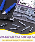 Hollow Drive Wall Anchors Kit, 19-Piece Zinc Plated Carbon Steel Molly Bolts Set with Wall Anchor Setting Tool