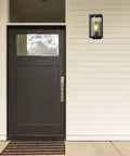 Dusk To Dawn Outdoor Wall Light 2 Pack Slick Modern Exterior Sconce Porch Lantern Black Cast Aluminum with clear glass by door
