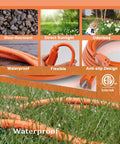 Infographic of 100 Ft 12/3 Outdoor Extension Cord Waterproof Heavy Duty 12 Gauge SJTW 15A 1875W ETL Listed Orange in garden