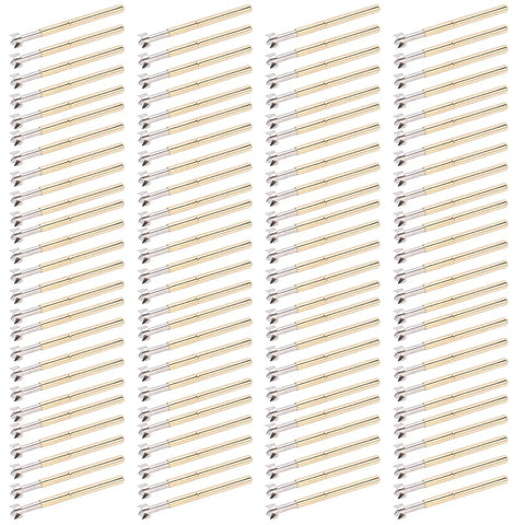 100 Plum Head Brass Pogo Pin Spring Loaded Test Probe For PCB Burn In And Data Writing 2.36mm Tube Diameter 34mm Length