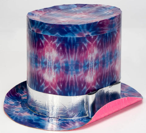 Colorful top hat with Metallic Chrome Duct Tape Roll 1.88 Inches By 15 Yards For Quick Fixes And Handy Craft Projects accents