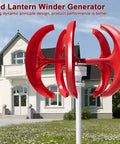 Beast 1000W Lantern Wind Turbine Kit With Five Blades 12V 24V Hybrid Home Power Generator installed in front of house