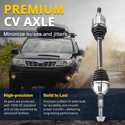 Beefy 4WD Front CV Axle Shaft Assembly Replacement 60 1345 for GM SUVs alongside 4WD vehicle in motion