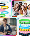 Bulk 48 Piece Science Silicone Wristbands Set for Classroom Rewards and Teacher Gifts shown in various colors during lab activities.