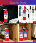 Multipurpose 2.5 Lb ABC Dry Chemical Fire Extinguisher Rated 1A 10B C For Home Kitchen Rv Boat And Garage Daily Emergency Readiness Non Toxic in vehicle and garage storage.