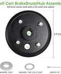 Electric Golf Cart Brake Drum Hub Assembly For EZGO TXT Replacement Fits Rear Hub Spline and Axle Shaft Replaces OEM 19186G1P
