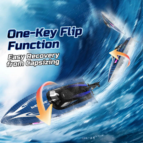Fast 15 MPH RC Boat For Pools And Lakes With 3 Speed Modes Dope LED Light Show Dual Batteries Delivering 30 To 40 Minutes Of Fun