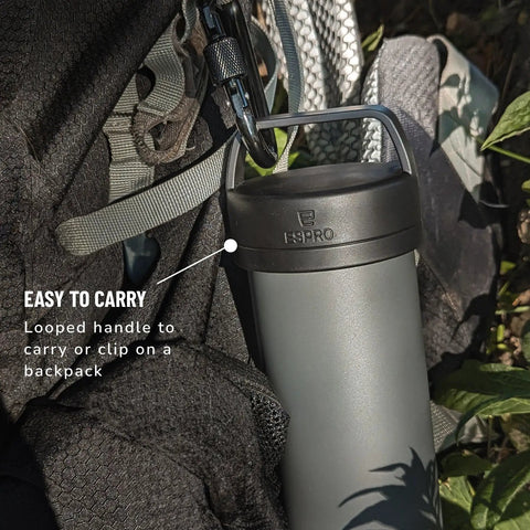 Ultralight Travel French Press Coffee Maker For On The Go Brews, Vacuum Insulated Stainless Steel 16 Ounce Capacity, Matte Meteorite Black.