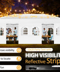 10x20 Pop Up Canopy Shelter With Six Sidewalls No Fuss One Push Setup Waterproof UPF 50 Gazebo installed at night