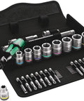 Zyklop Speed Ratchet Set 3/8 Inch Drive Imperial, 29-Piece, 72-Tooth Fine Pitch, Pivoting Head, in a black case.